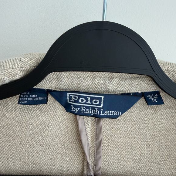 Polo Ralph Lauren Blazer Mens Medium 100% Linen Sport Coat Chore Unstructured - Picture 6 of 10